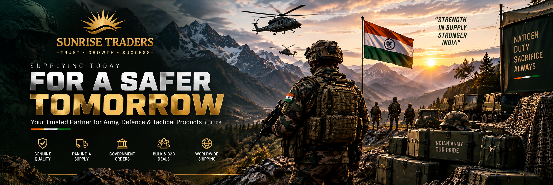 Sunrise Traders Army Supplies Banner 1