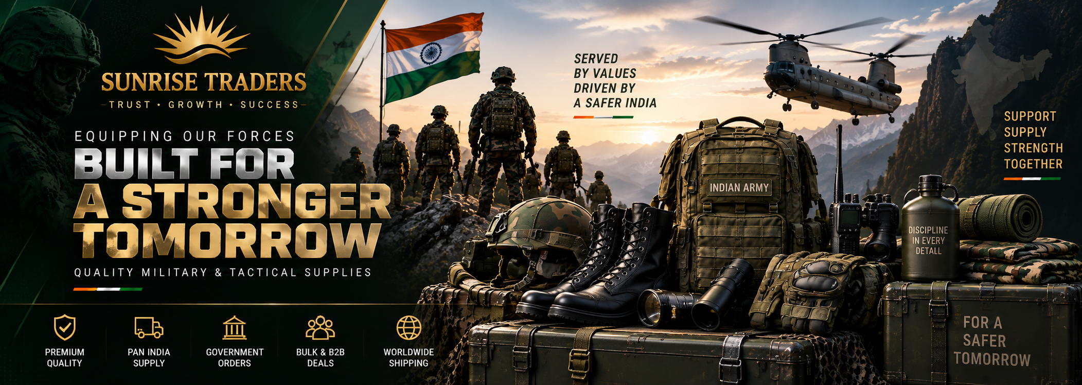Sunrise Traders Defence Products Banner 2